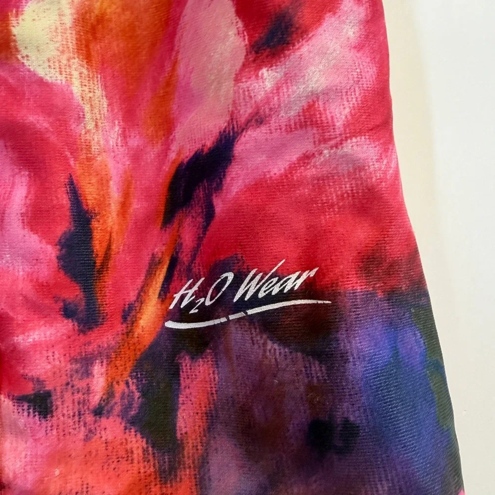 H2O Wear Watercolor Summer Swim Skirt Womens Size M Resortwear Vacation Beach